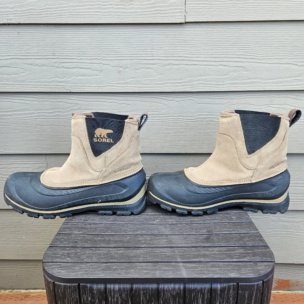 Sorel Buxton Pull On Waterproof Snow Boots Black Tan Brown Winter Delta Men 10.5